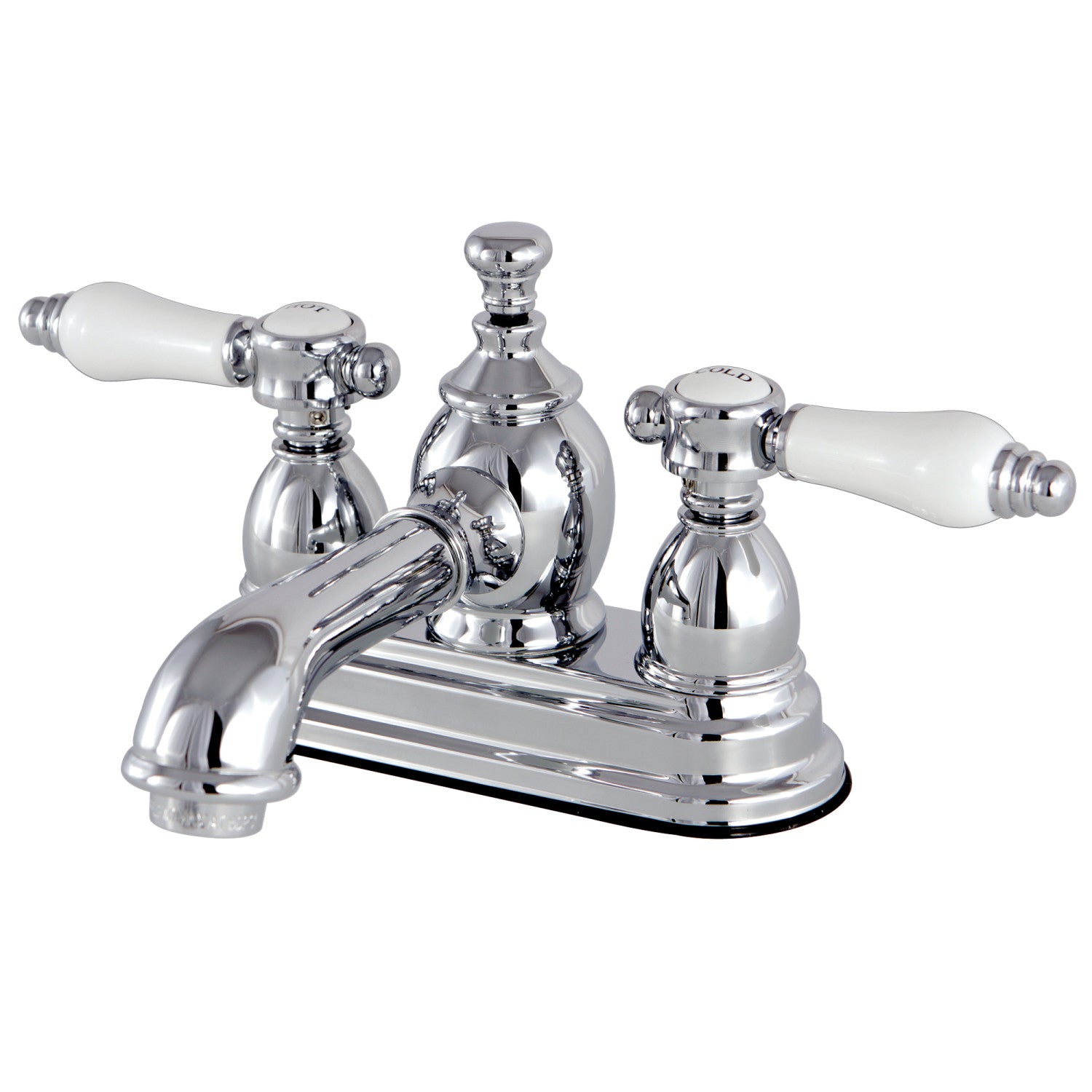 Kingston Tulare KS7001BPL - Bel-Air Double-Handle 3-Hole Deck Mount 4-Inch Centerset Bathroom Faucet with Brass Pop-Up, Polished Chrome — image 1